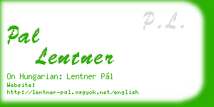 pal lentner business card
